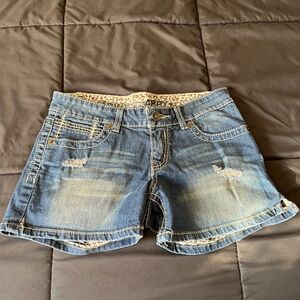 Trendy Distressed Blue Jean Shorts